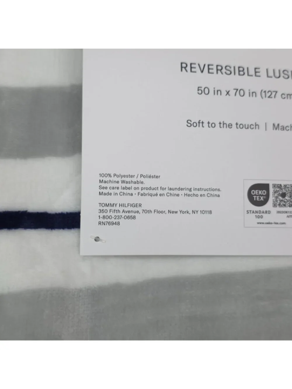 Tommy Hilfiger Reversible Lush Throw Blanket 50